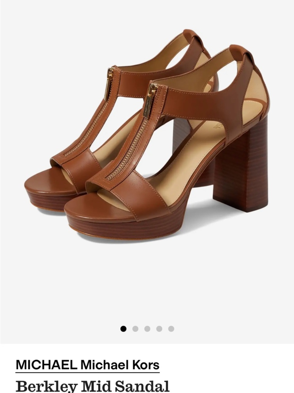 MICHAEL Michael Kors Luggage T‑Strap Berkley Mid Sandal